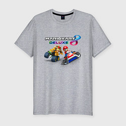 Мужская slim-футболка Mariokart 8 Deluxe гонка