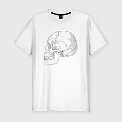 Футболка slim-fit Череп, цвет: белый