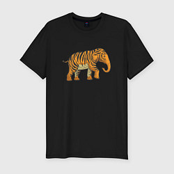 Мужская slim-футболка Тигровый слон