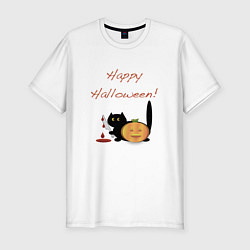 Мужская slim-футболка Happy Halloween!