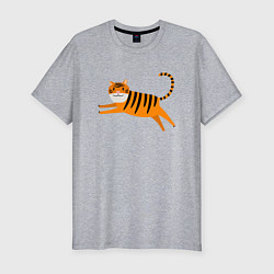 Мужская slim-футболка Jumping Tiger
