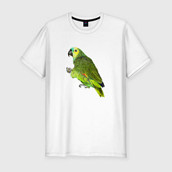Мужская slim-футболка Попугайчик