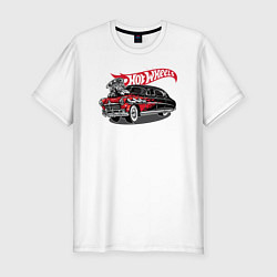 Футболка slim-fit Hot Wheels Hot rod car, цвет: белый