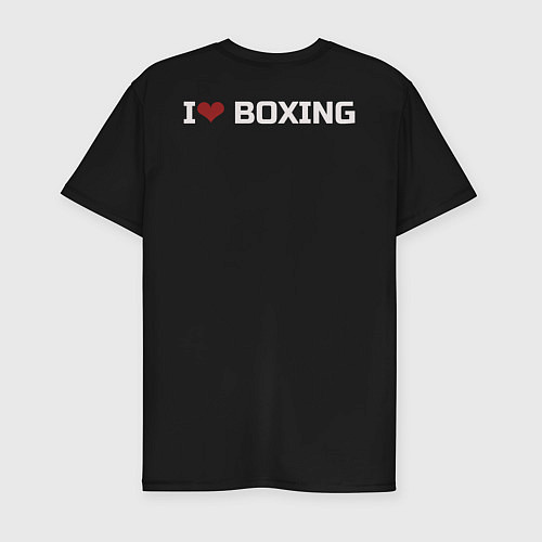 Мужская slim-футболка Боксерские перчатки- сердце / Черный – фото 2