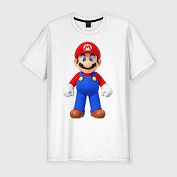 Футболка slim-fit Mario, цвет: белый