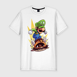 Мужская slim-футболка Angry Luigi