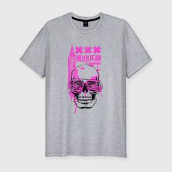 Футболка slim-fit Череп Хулиган, цвет: меланж