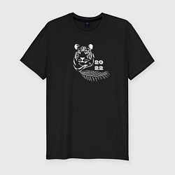 Футболка slim-fit Meet тигра, цвет: черный