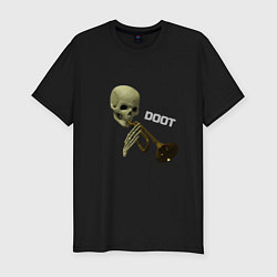 Футболка slim-fit Дудец Trumpet Skull, цвет: черный