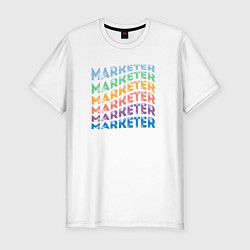 Мужская slim-футболка Маркетолог