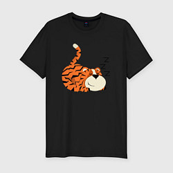 Мужская slim-футболка Спящий тигренок