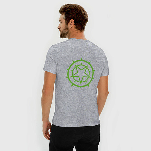 Мужская slim-футболка Pentagrams by Apkx / Меланж – фото 4