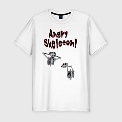 Футболка slim-fit Angry skeleton, цвет: белый