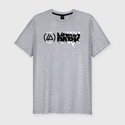 Мужская slim-футболка Линкин Парк Лого ЧБ Рок Linkin Park