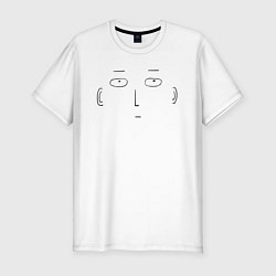 Футболка slim-fit Лицо Сайтама One Punch-Man, цвет: белый