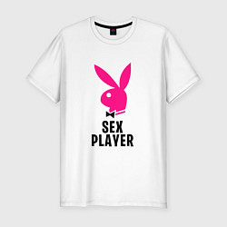 Футболка slim-fit СЕКС ИГРОК PLAYBOY, цвет: белый