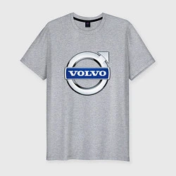 Футболка slim-fit Volvo, логотип, цвет: меланж