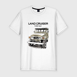 Футболка slim-fit Toyota Land Cruiser FJ 40 4X4 sketch, цвет: белый