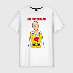 Мужская slim-футболка Сайтама безразличие One Punch-Man