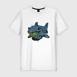 Мужская slim-футболка Жаба - капитан подводной лодки