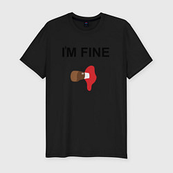 Футболка slim-fit Я отлично, цвет: черный