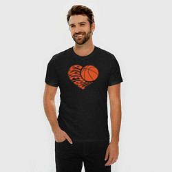 Футболка slim-fit Баскетбольное сердце, цвет: черный — фото 2
