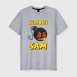 Мужская slim-футболка Serious Sam Bomb Logo