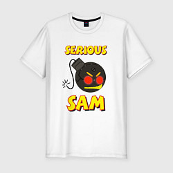 Мужская slim-футболка Serious Sam Bomb Logo