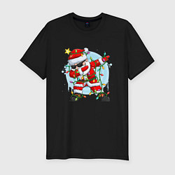 Футболка slim-fit DAB SANTA CLAUS В ГЕРЛЯНДЕ, цвет: черный