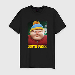 Футболка slim-fit Eric Cartman 3D South Park, цвет: черный