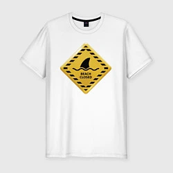 Мужская slim-футболка Предупреждение об опасности!