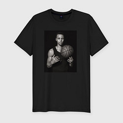 Футболка slim-fit Портрет Стефена Карри, цвет: черный