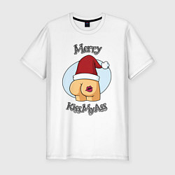 Мужская slim-футболка Merry KissMAss