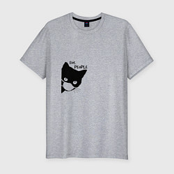 Мужская slim-футболка Кот в маске