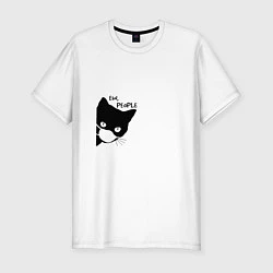 Мужская slim-футболка Кот в маске