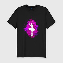 Мужская slim-футболка Балерина, силуэт в красках