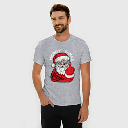 Футболка slim-fit Плохой санта Merry x-mas, цвет: меланж — фото 2