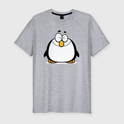 Мужская slim-футболка Глазастый пингвин
