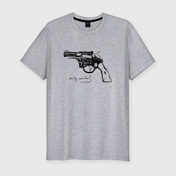 Футболка slim-fit Andy Warhol revolver sketch, цвет: меланж