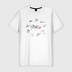 Футболка slim-fit STRAY KIDS АВТОГРАФЫ ЧЁРНЫЙ, цвет: белый