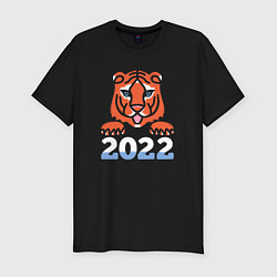 Футболка slim-fit Год тигра 2022 китайский календарь, цвет: черный