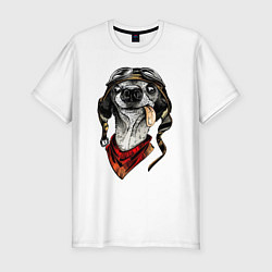 Футболка slim-fit Biker dog, цвет: белый