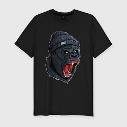 Мужская slim-футболка Scream gorilla