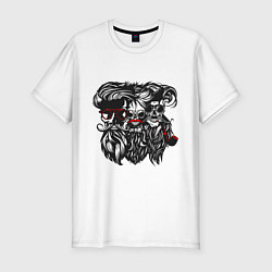 Футболка slim-fit Barber skull, цвет: белый