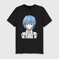 Мужская slim-футболка Neon Genesis Evangelion Рей