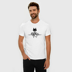 Футболка slim-fit Stray: Black Logo, цвет: белый — фото 2