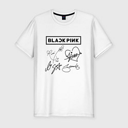 Футболка slim-fit BLACKPINK АВТОГРАФЫ ЧЁРНЫЙ БЛЭКПИНК, цвет: белый