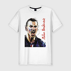 Футболка slim-fit Zlatan Ibrahimovich - striker, Milan, цвет: белый