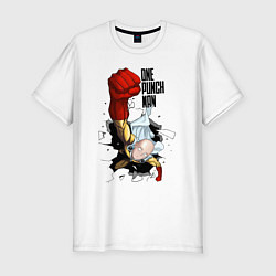 Футболка slim-fit Saitama One Punch, цвет: белый