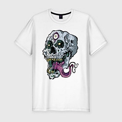 Футболка slim-fit Art skull 2022, цвет: белый